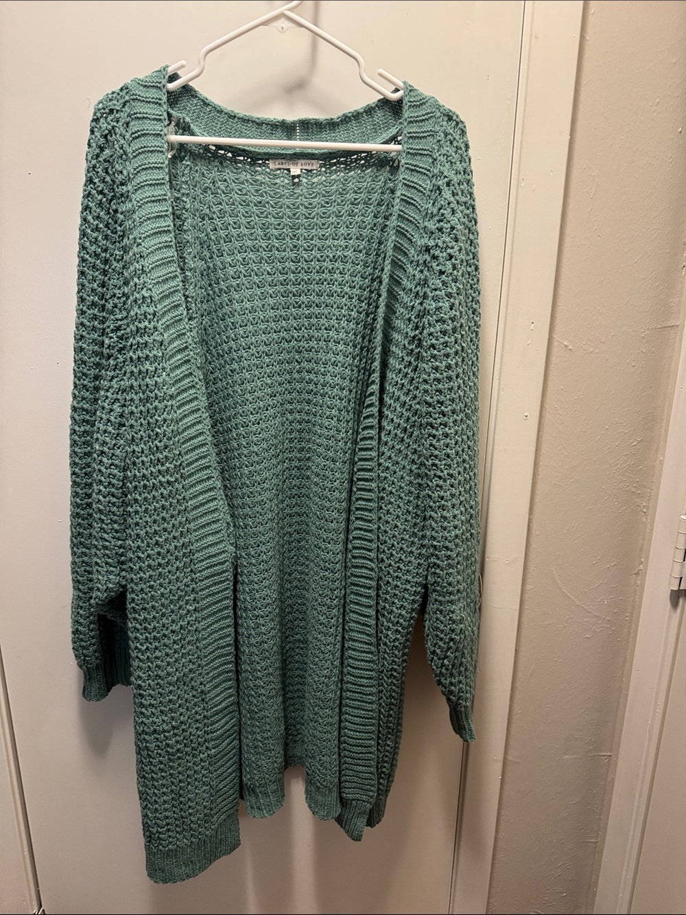 Open-Front Mint Green midi length Women’s Knit Cardigan Sweater(6)